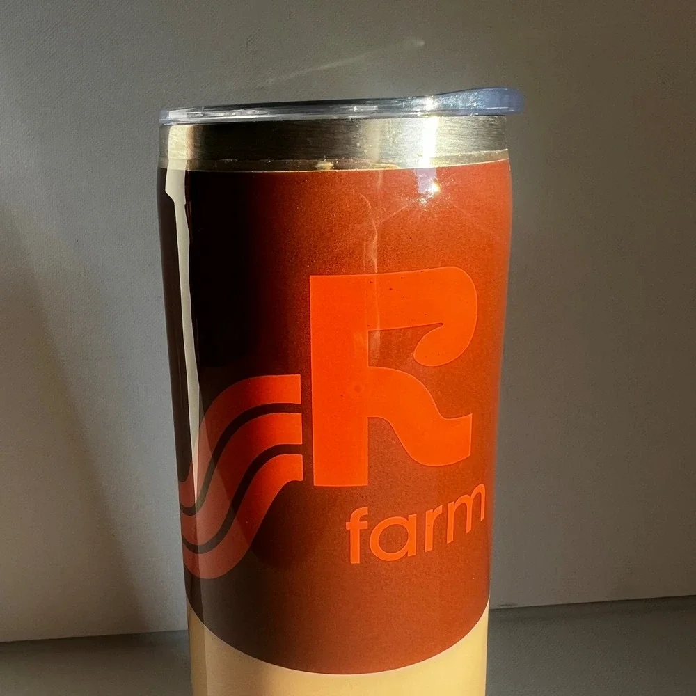R Farm Orient Ohio Stainless Steel Insulated Travel Tumbler Brown Tan 8 Inch